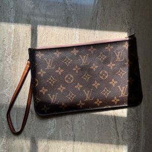Louis Vuitton Brown and Tan Monogram Pouch